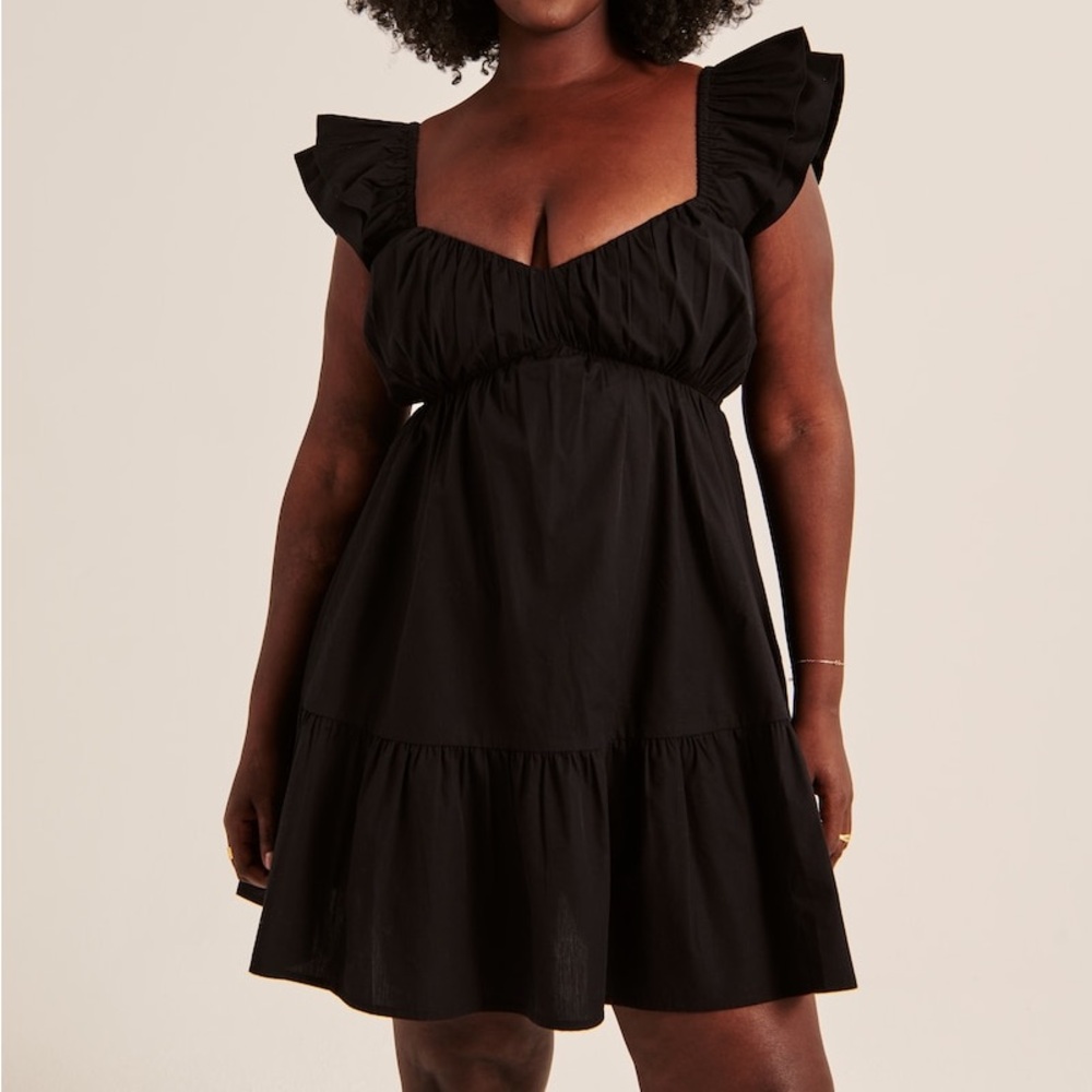 Abercrombie Ruched Flutter Sleeve Mini Dress